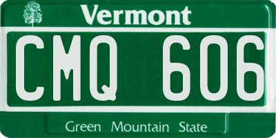 VT license plate CMQ606