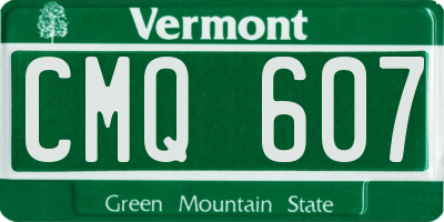 VT license plate CMQ607