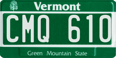 VT license plate CMQ610