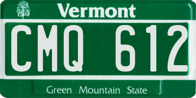 VT license plate CMQ612