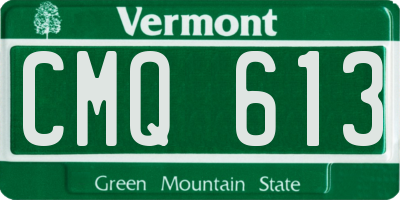 VT license plate CMQ613