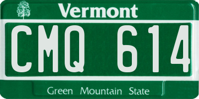 VT license plate CMQ614
