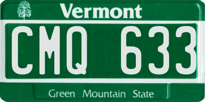 VT license plate CMQ633