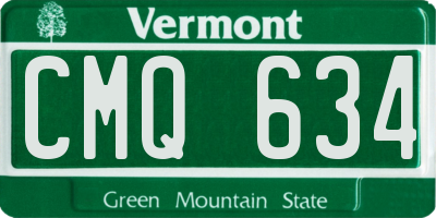 VT license plate CMQ634