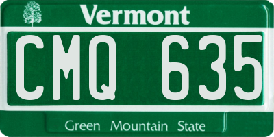 VT license plate CMQ635