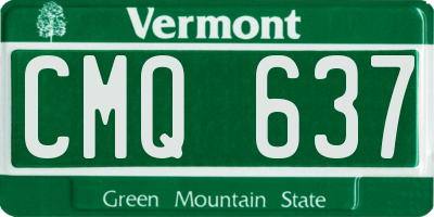 VT license plate CMQ637