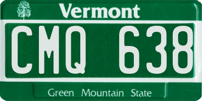VT license plate CMQ638