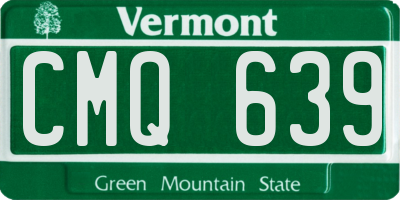VT license plate CMQ639