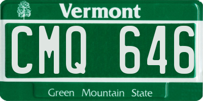 VT license plate CMQ646