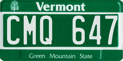 VT license plate CMQ647
