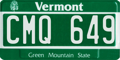 VT license plate CMQ649