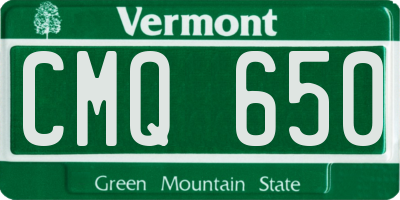 VT license plate CMQ650