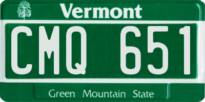 VT license plate CMQ651