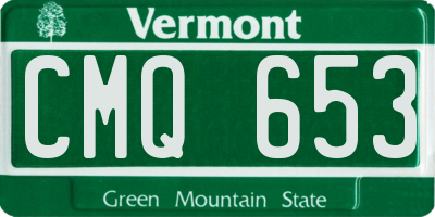 VT license plate CMQ653