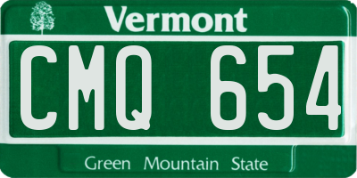 VT license plate CMQ654