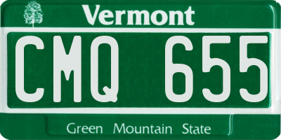 VT license plate CMQ655