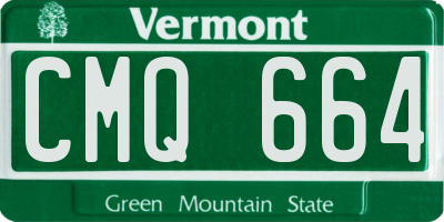 VT license plate CMQ664