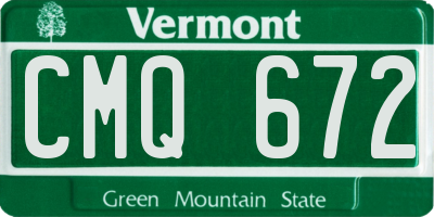 VT license plate CMQ672