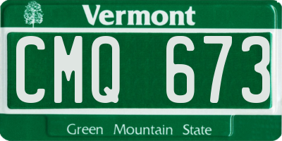 VT license plate CMQ673