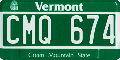 VT license plate CMQ674