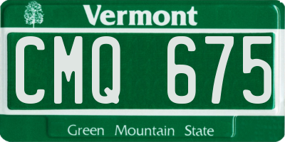 VT license plate CMQ675