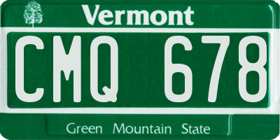 VT license plate CMQ678