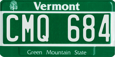 VT license plate CMQ684