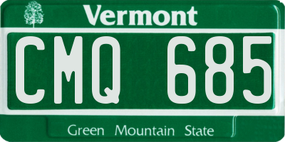 VT license plate CMQ685