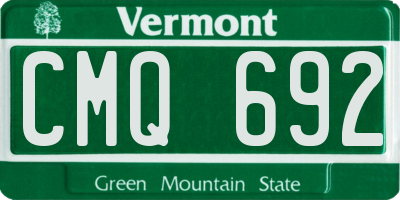 VT license plate CMQ692