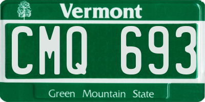 VT license plate CMQ693