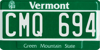 VT license plate CMQ694
