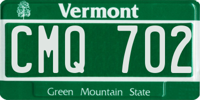 VT license plate CMQ702