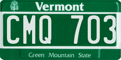 VT license plate CMQ703