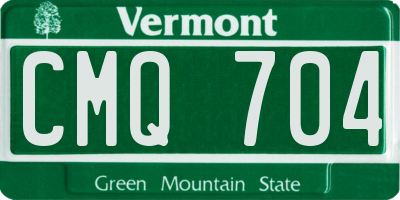 VT license plate CMQ704