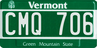 VT license plate CMQ706