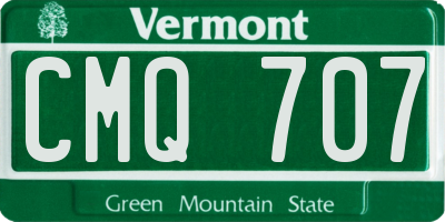 VT license plate CMQ707
