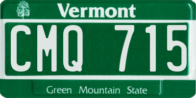 VT license plate CMQ715