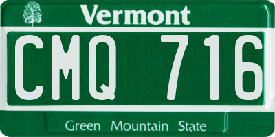 VT license plate CMQ716