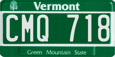 VT license plate CMQ718