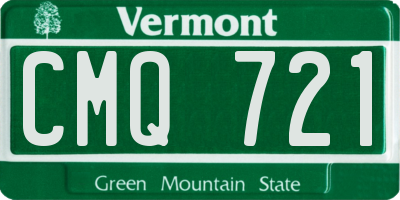 VT license plate CMQ721