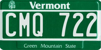 VT license plate CMQ722