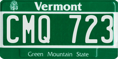 VT license plate CMQ723