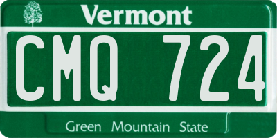 VT license plate CMQ724