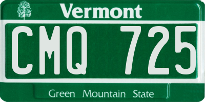 VT license plate CMQ725
