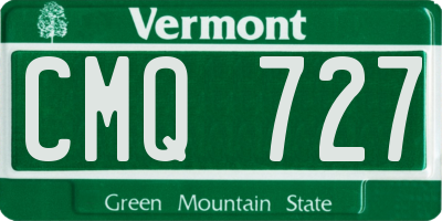 VT license plate CMQ727