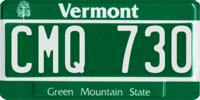 VT license plate CMQ730