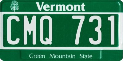 VT license plate CMQ731
