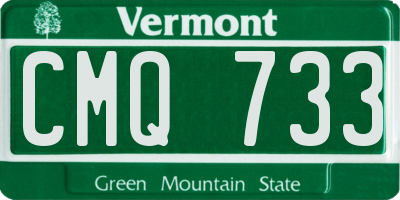 VT license plate CMQ733