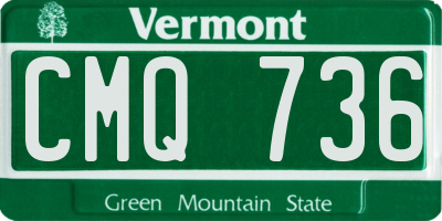 VT license plate CMQ736