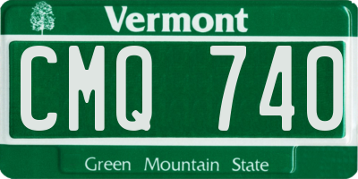 VT license plate CMQ740